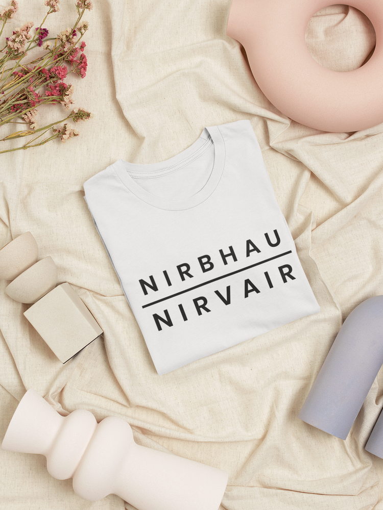 
                  
                    BASIC ESSENTIALS: Nirbhau Nirvair Unisex Tee- Various Colours
                  
                