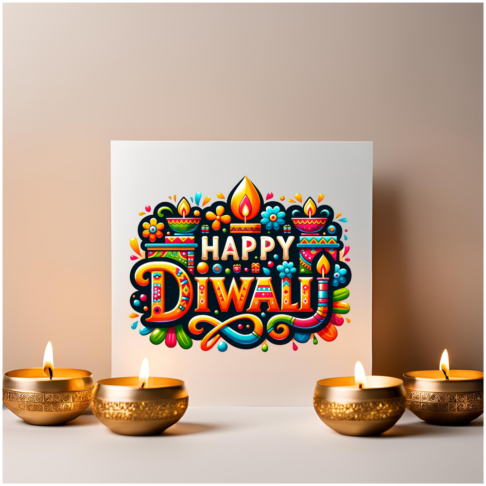 Colourful Happy Diwali Greeting Card