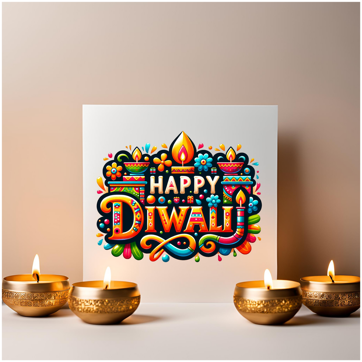 Colourful Happy Diwali Greeting Card