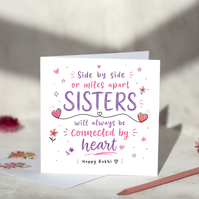 Side by Side - Rakhi Card For Sisters