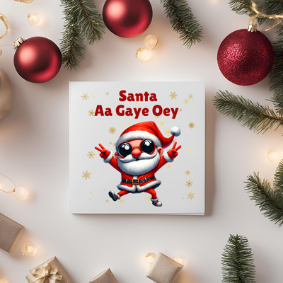 Santa Aa Gaye Oey Christmas Card