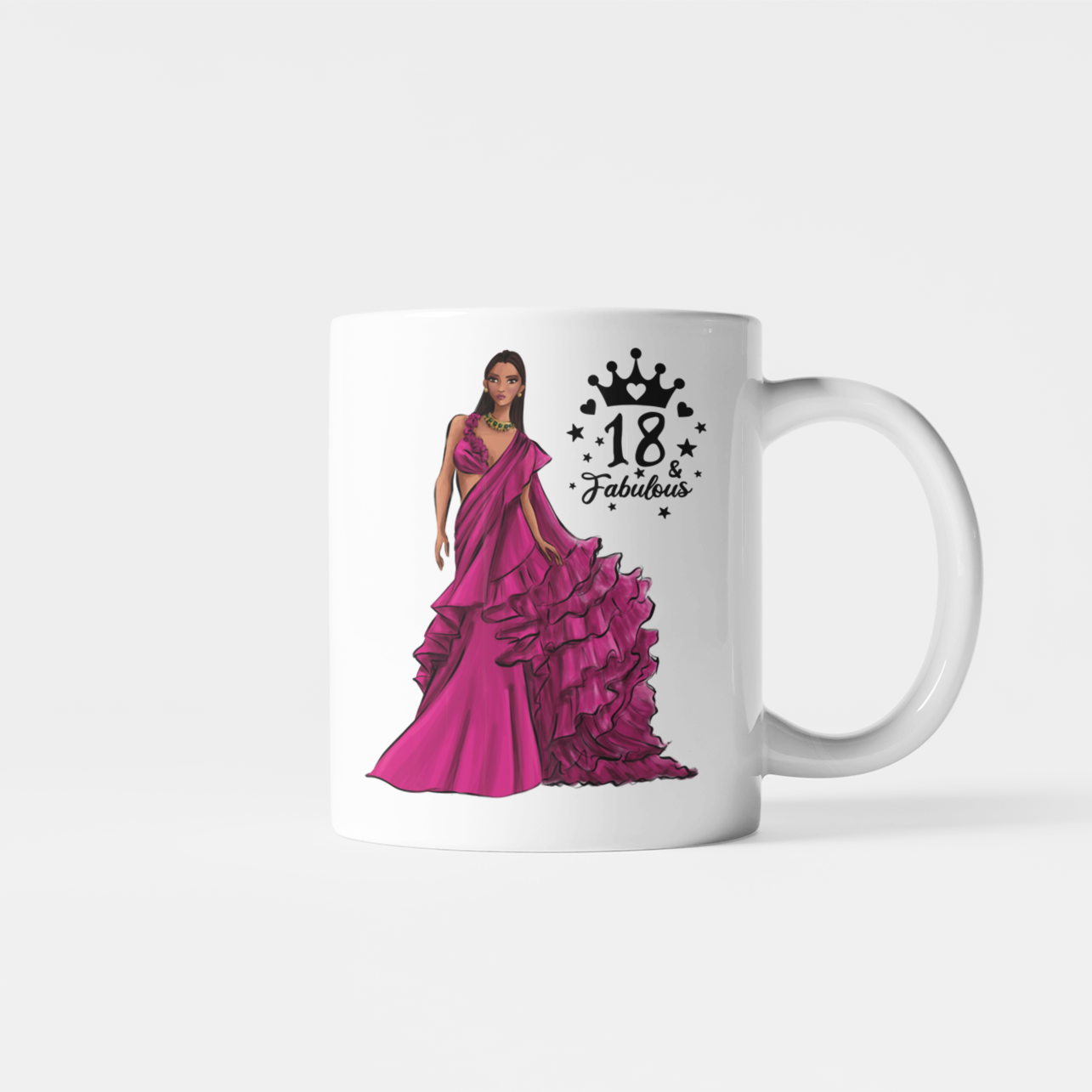 18 & Fab Cerise Dress 18th Birthday Mug