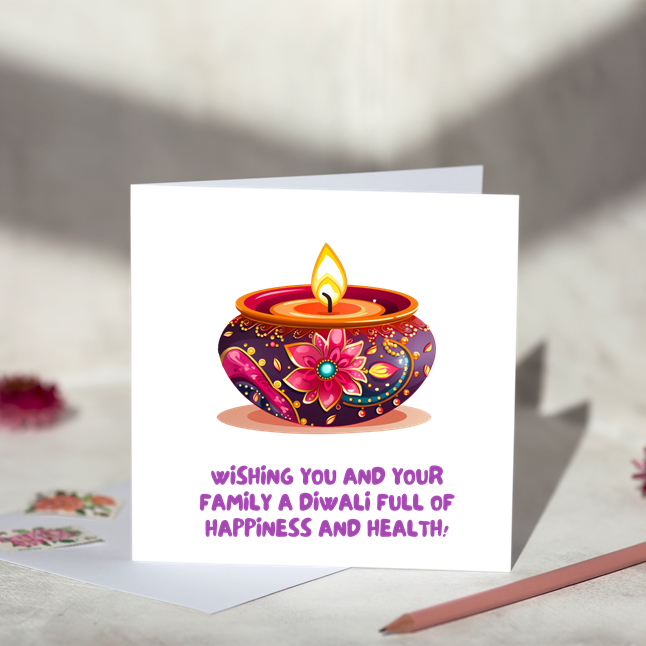 Happiness & Health Diwali Greeting Card