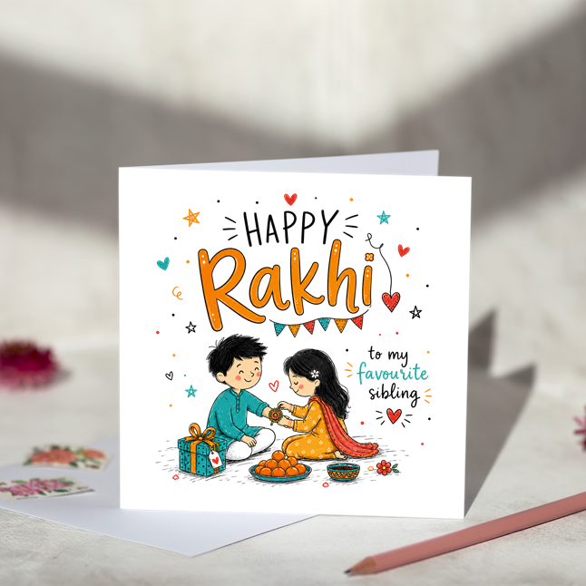 Happy Rakhi Favourite Sibling Card