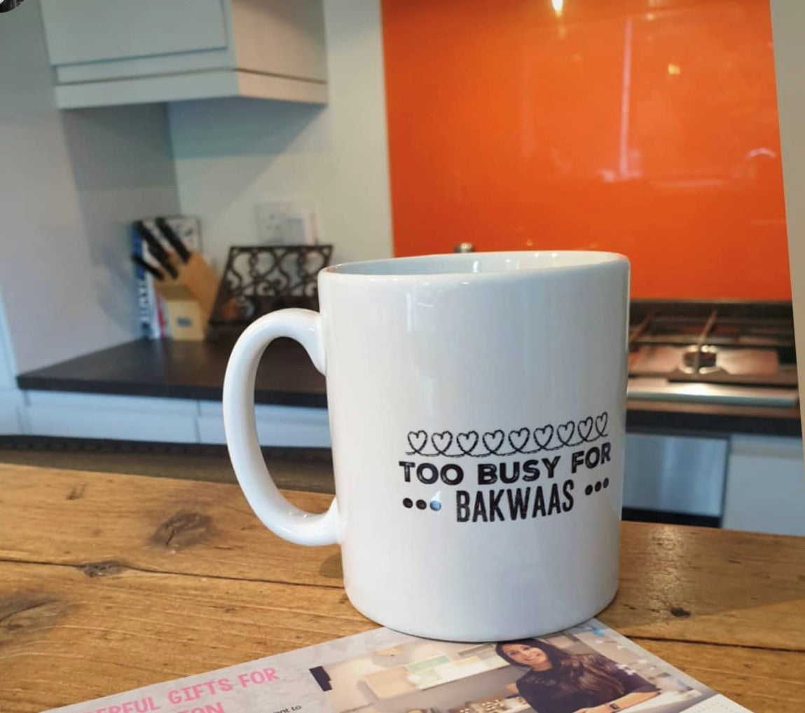 Too Busy For Bakwaas Chalk Hearts Mug