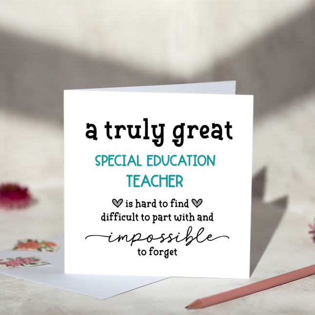 Special Education Teacher Card – Beauty and The Button