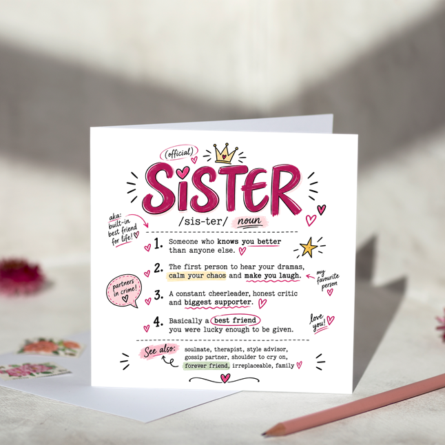 Sister Definition Greeting Card
