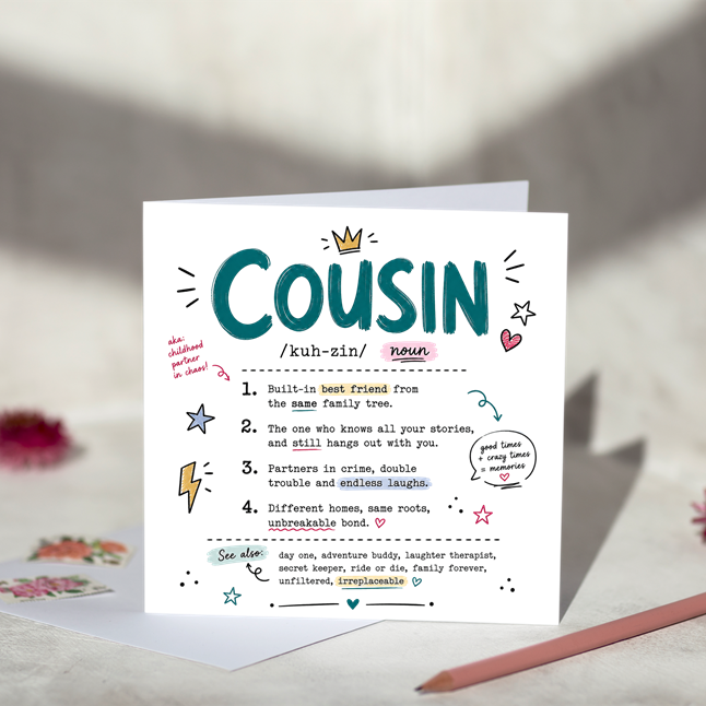 Cousin Definition Greeting Card