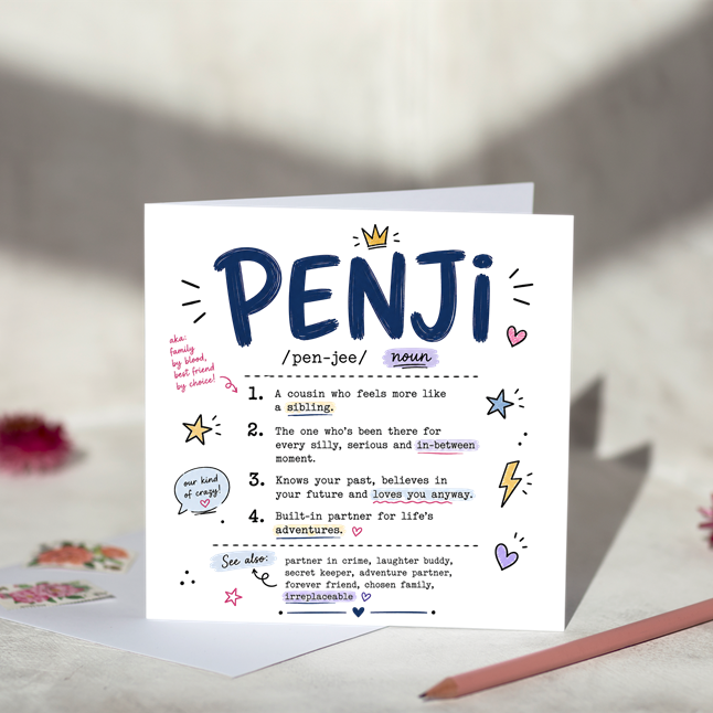 Penji Definition Greeting Card