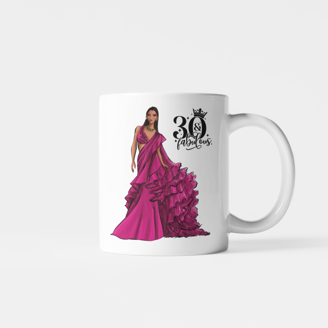 30 & Fab Cerise Dress 30th Birthday Mug