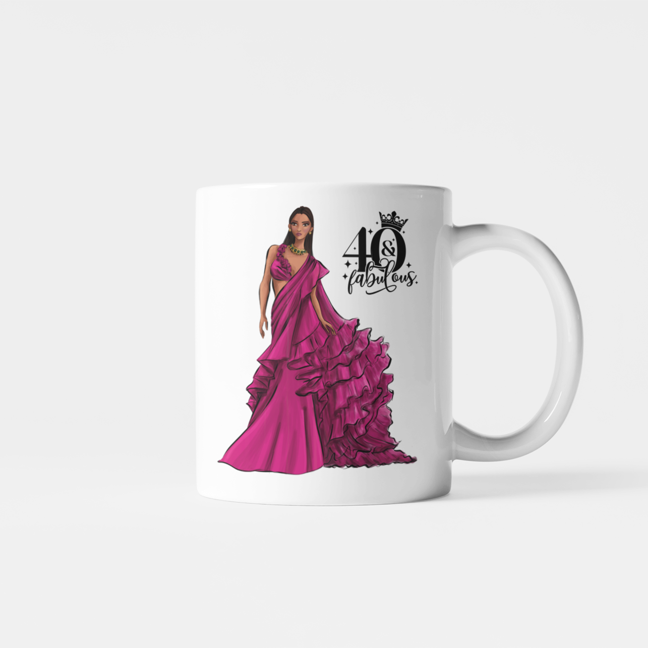 40 & Fab Cerise Dress 40th Birthday Mug