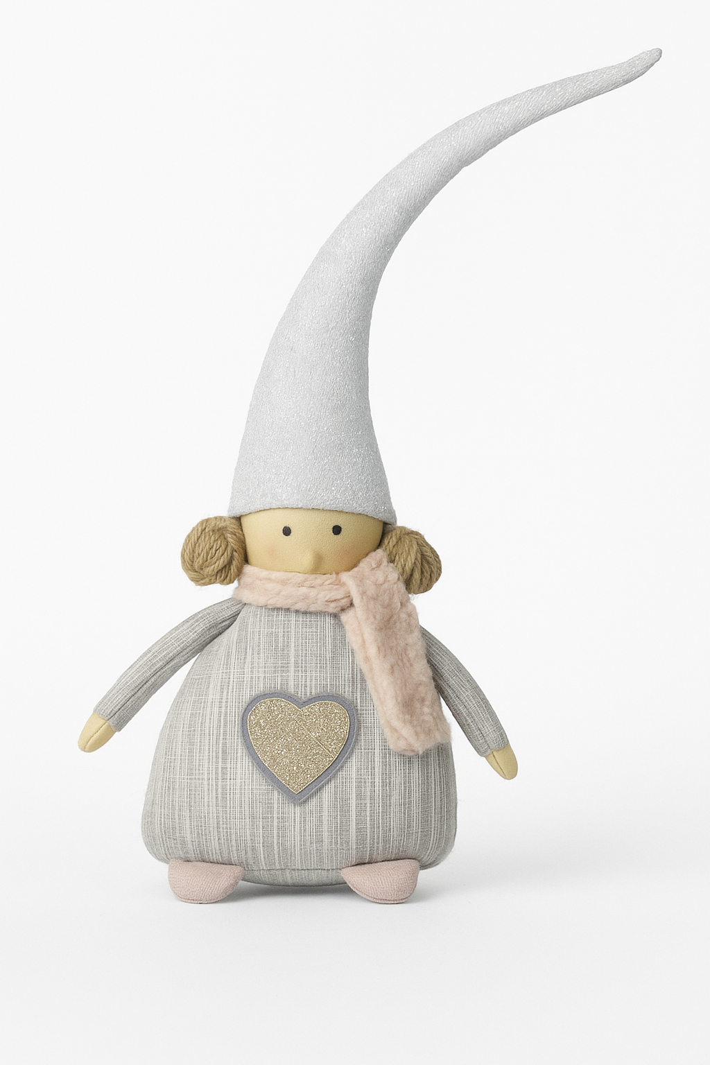 Fabric Sitting Girls With Big Hats Christmas Decoration