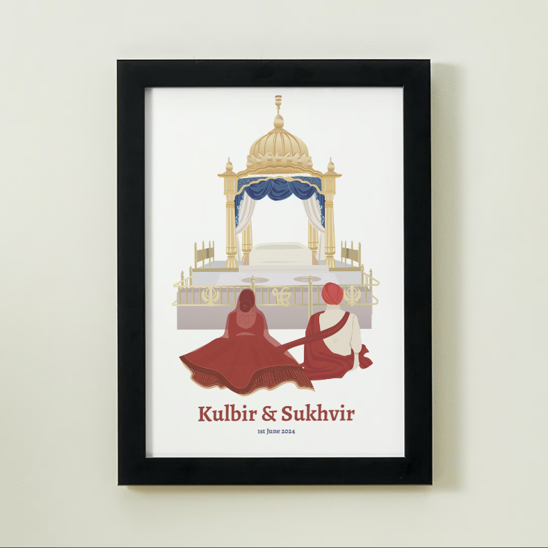 
                      
                        Anand Karaj Red Design Print Framed
                      
                    