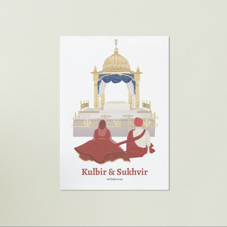 
                      
                        Anand Karaj Red Design Print Framed
                      
                    