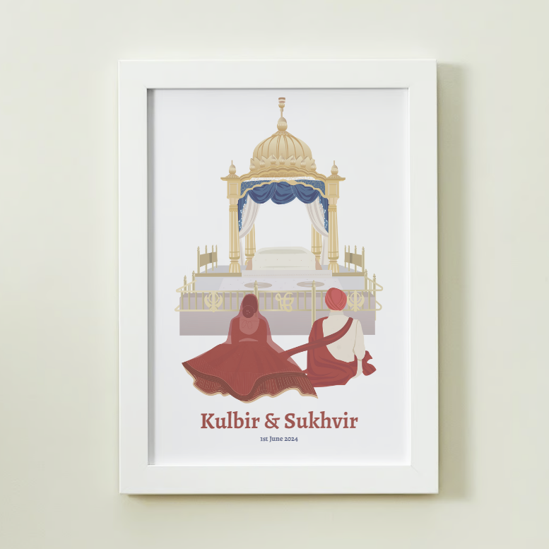 
                      
                        Anand Karaj Red Design Print Framed
                      
                    