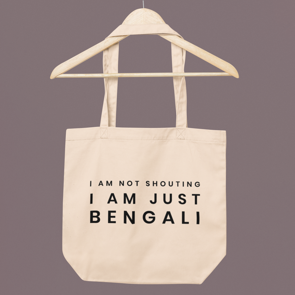 I Am Not Shouting Bengali Large Tote Bag