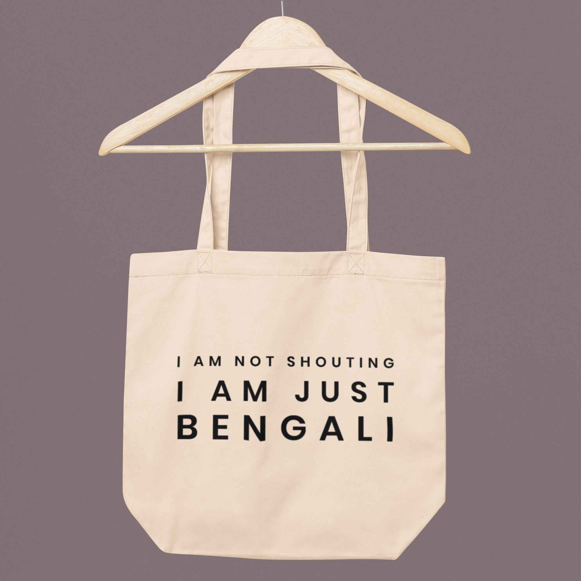 I Am Not Shouting Bengali Large Tote Bag