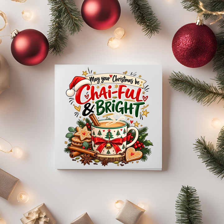 Chai-Ful & Bright Christmas Card