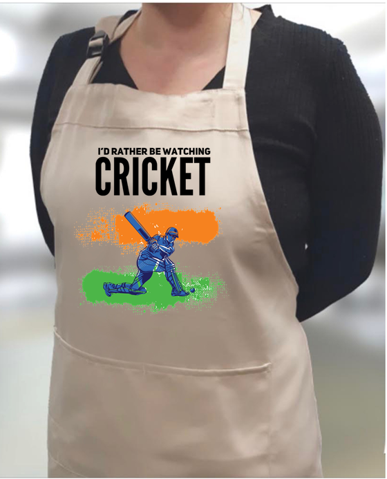 Watching Cricket India Apron