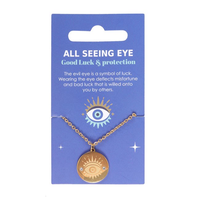 Gold Toned Evil Eye Necklace