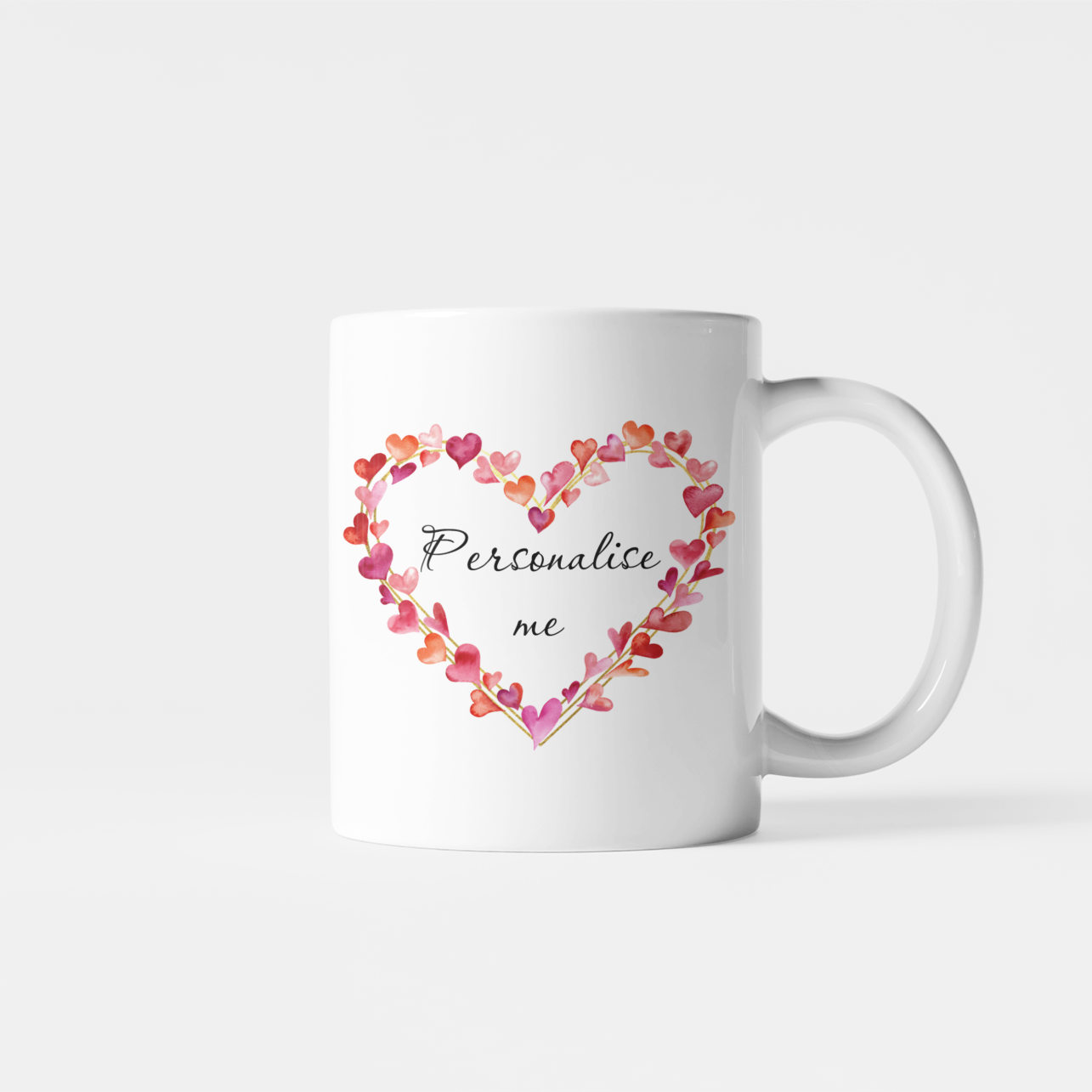 Personalise Me Flower Heart Mug