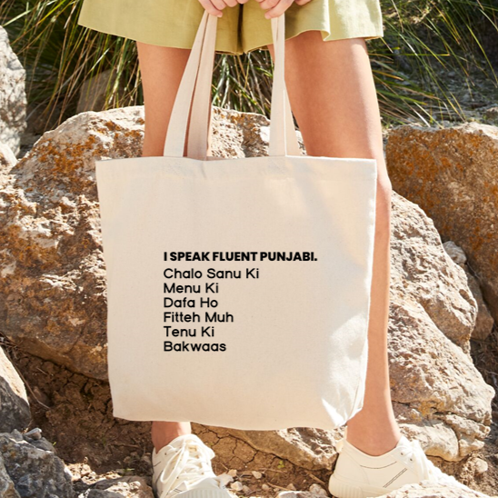 Fluent Punjabi Large Tote Bag