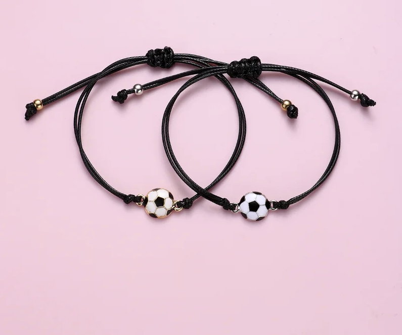 Football Black Waxed Bracelet