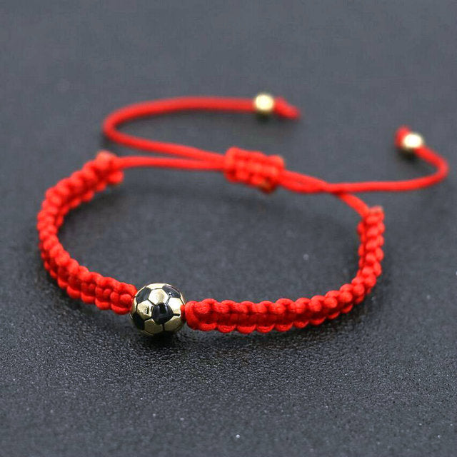 Football Red Braided Bracelet