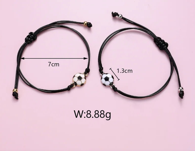 Football Black Waxed Bracelet