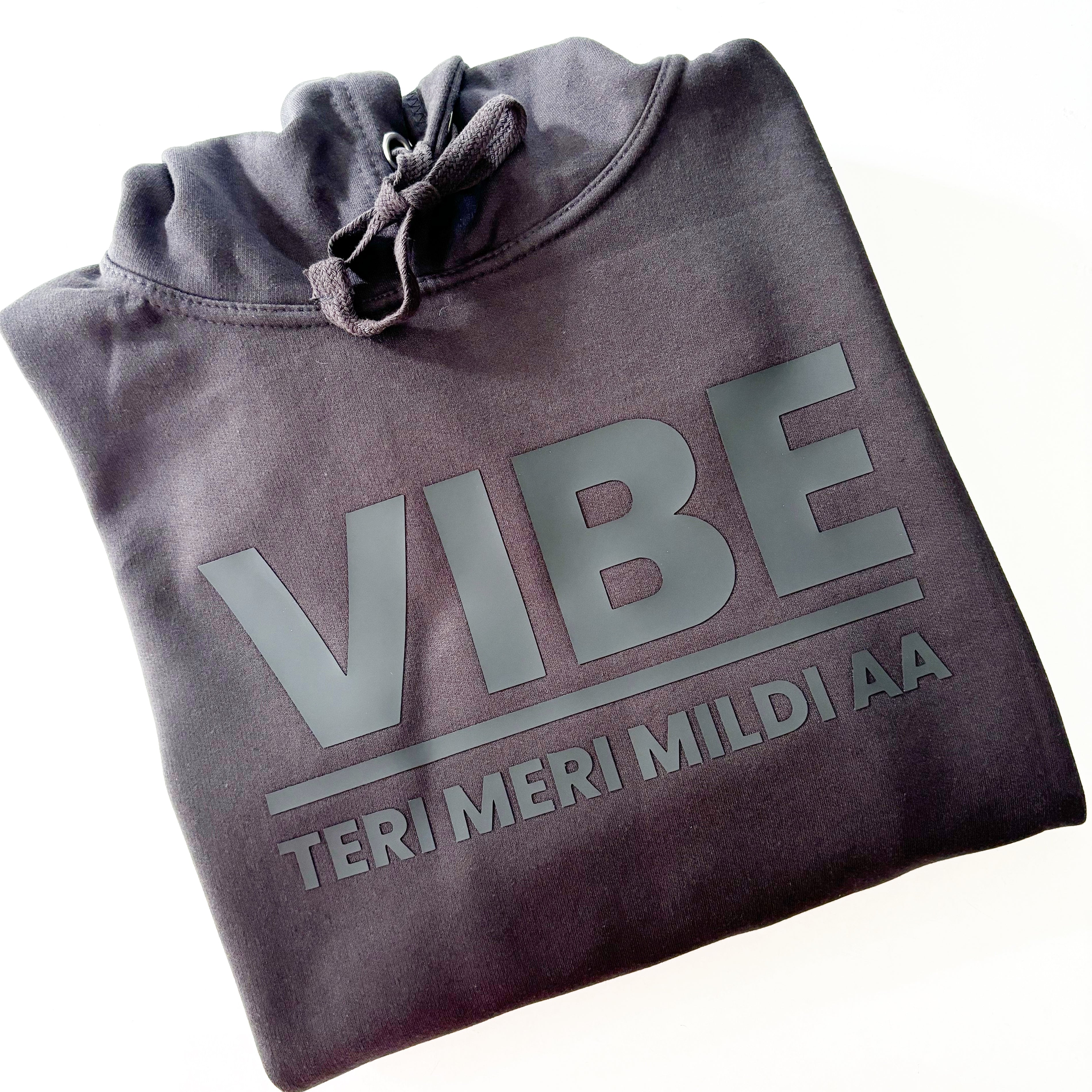 Diljit Dosanjh: Vibe Teri Meri Mildi Aa Unisex Hoodie - Black 3D Effect