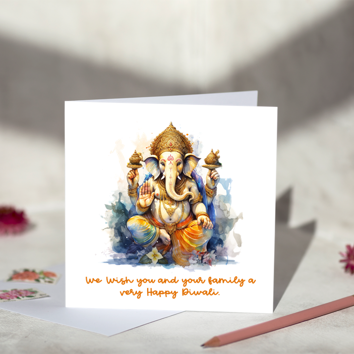 Ganpati Bappa Morya Diwali Greeting Card