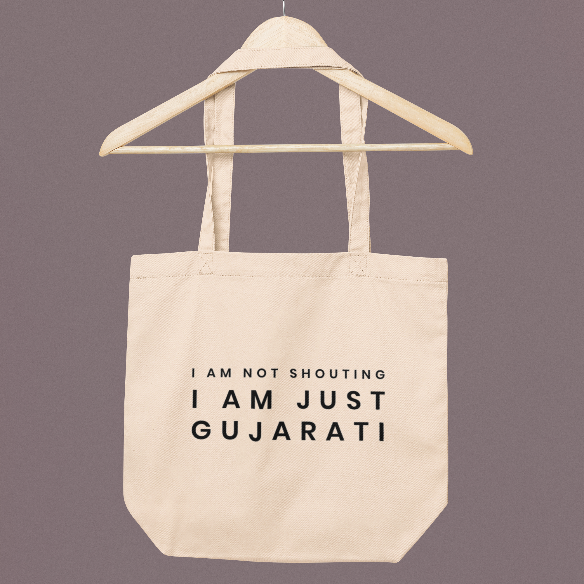 I Am Not Shouting Gujarati Large Tote Bag
