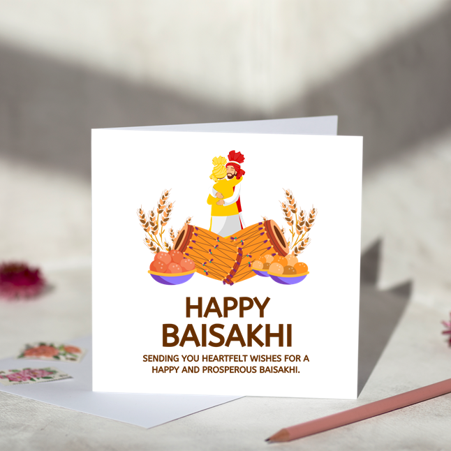 Happy Baisakhi Heartfelt Wishes Greeting Card