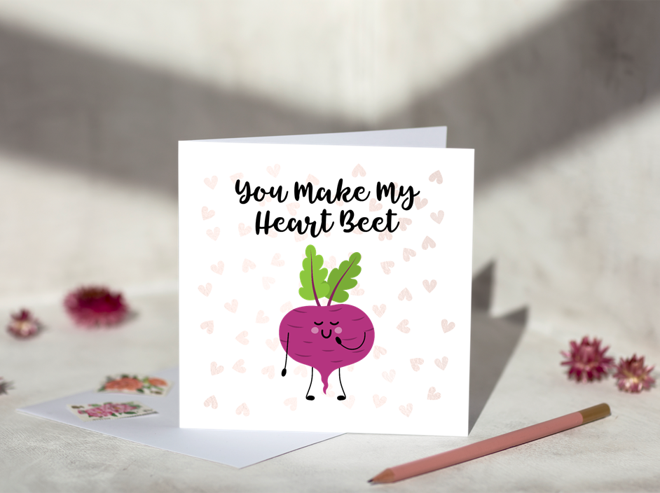 Heart Beets Greeting Card