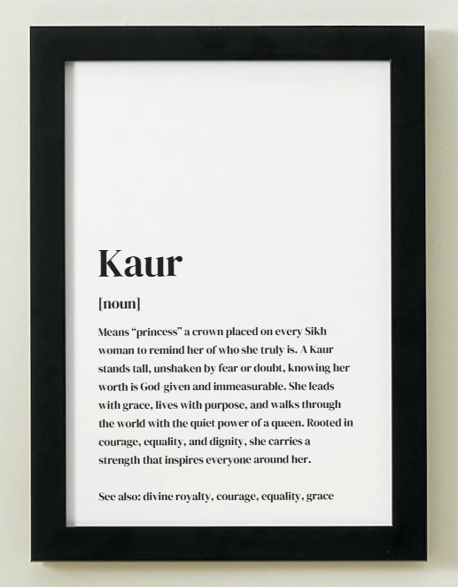 Kaur Definition Art Print or Framed