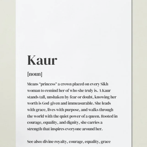 Kaur Definition Art Print or Framed