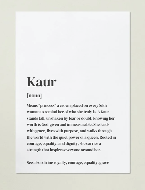 Kaur Definition Art Print or Framed