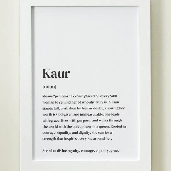Kaur Definition Art Print or Framed