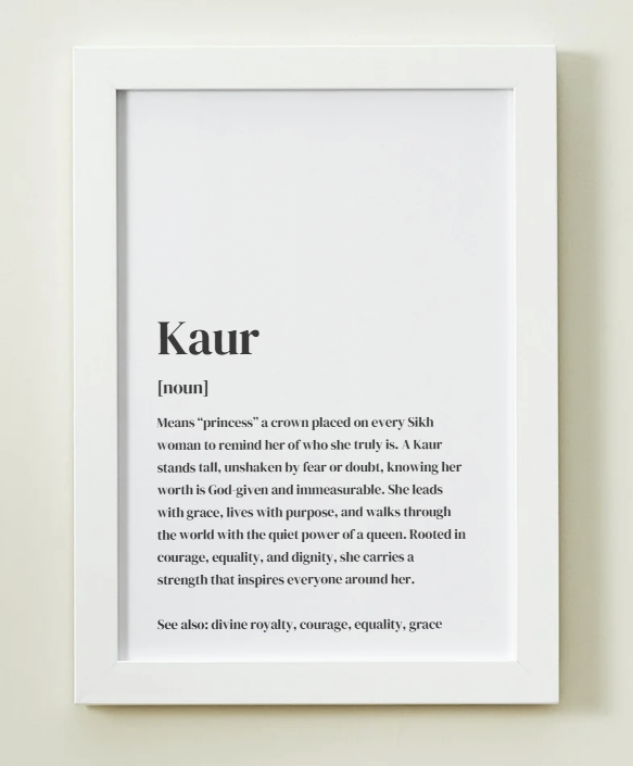 Kaur Definition Art Print or Framed