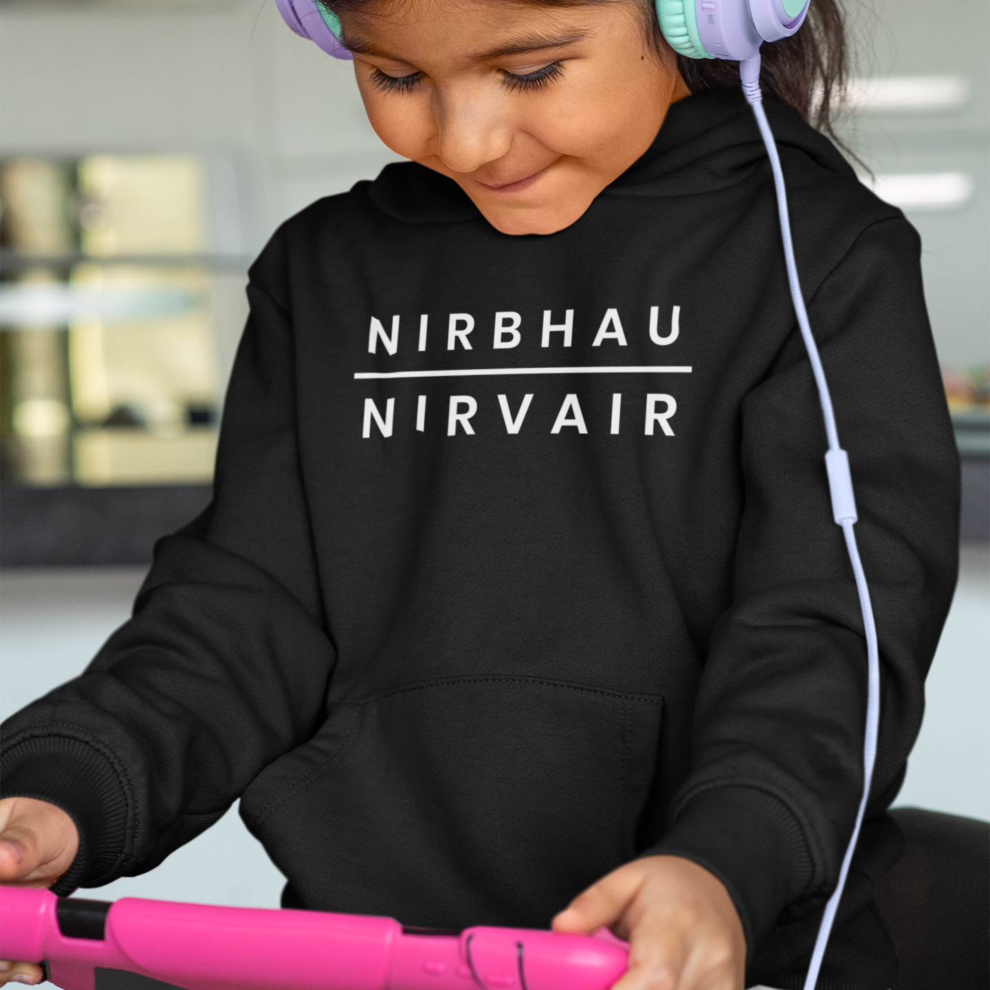 Nirbhau Nirvair Kids Hoodie - Black