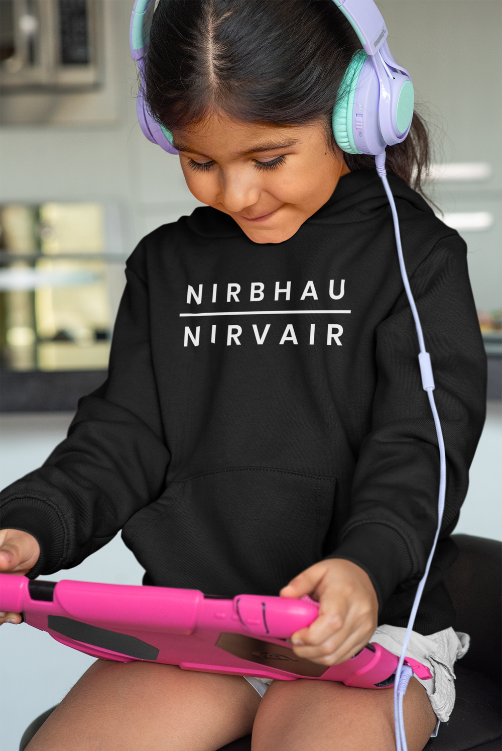 Nirbhau Nirvair Kids Hoodie - Black