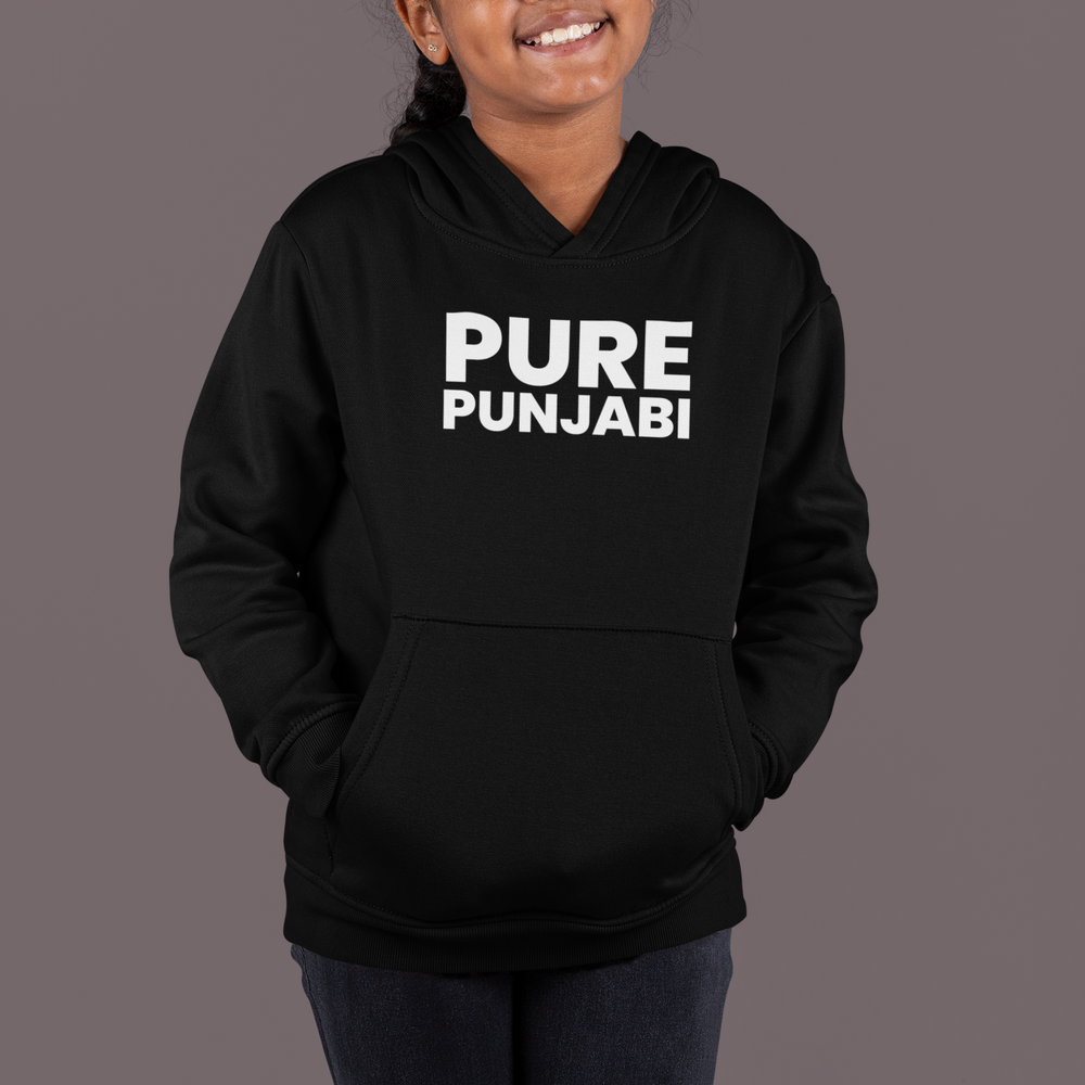 Pure Punjabi Kids Hoodie - Black