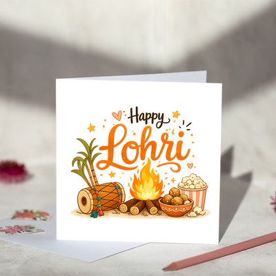 Happy Lohri Fire Greeting Card