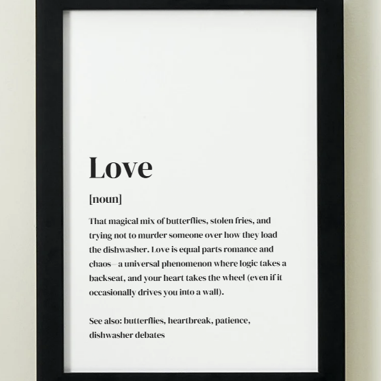 Love Definition Art Print or Framed