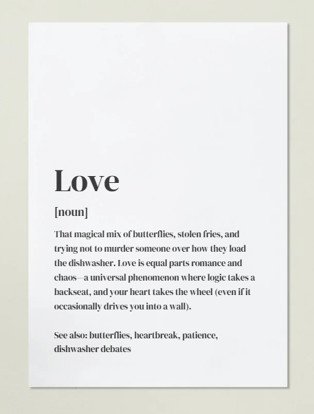 Love Definition Art Print or Framed