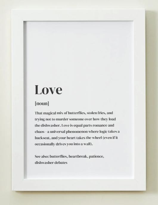 Love Definition Art Print or Framed