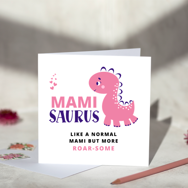 Roarsome Saurus For Her Greeting Card