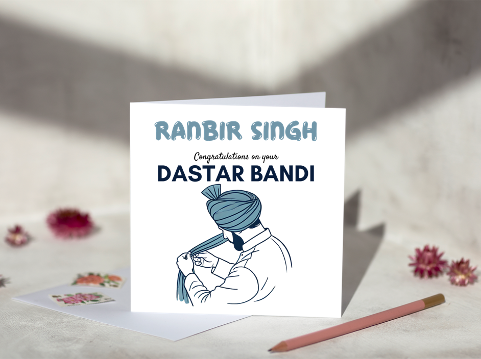 Male Dastar Bandi Celebration Card