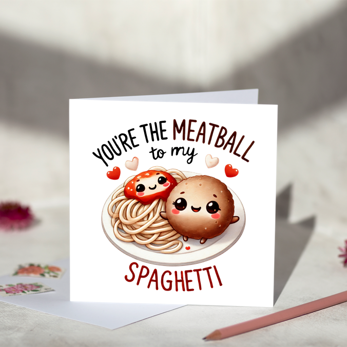 Meatball Button Meatball Spaghetti Card – Beauty and The Button