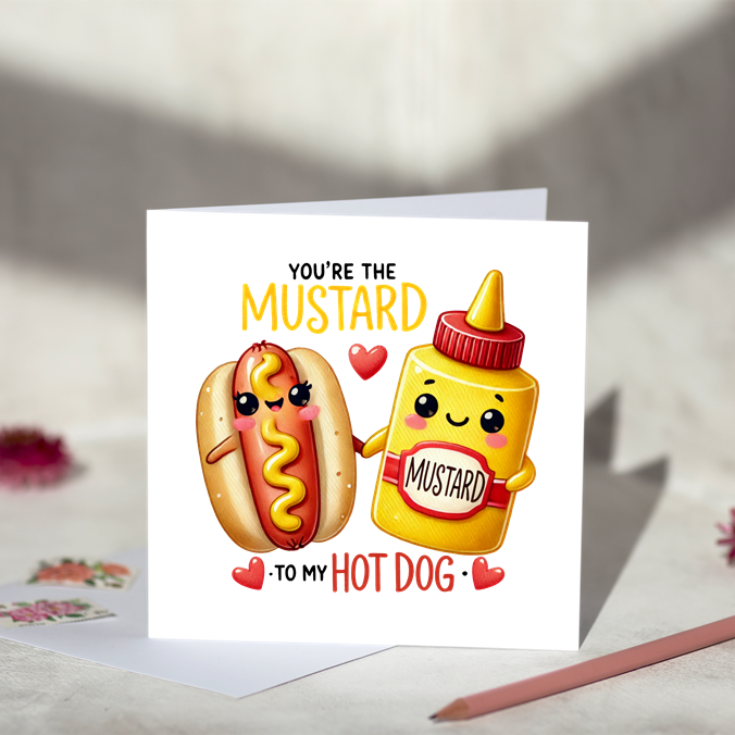 Mustard Hot Dog Card